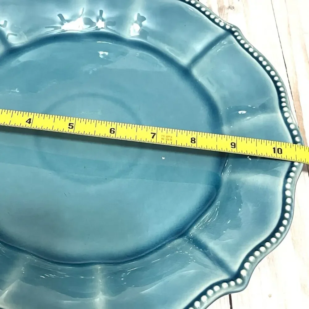 The Pioneer Woman 3-10.5” Denim Dinner Plate Paige Stoneware Crackle Finish